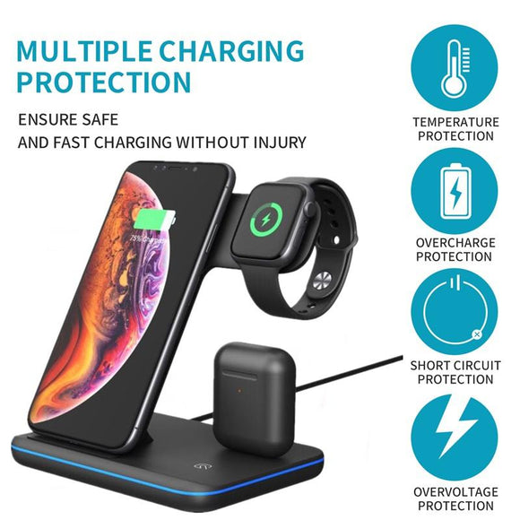 3 in 1 Apple Wireless Charging Dock For iPhone/Apple Watch/AirPods